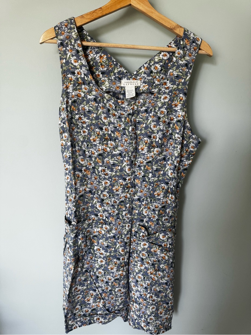 Vintage Express Daisy Print Mini Dress